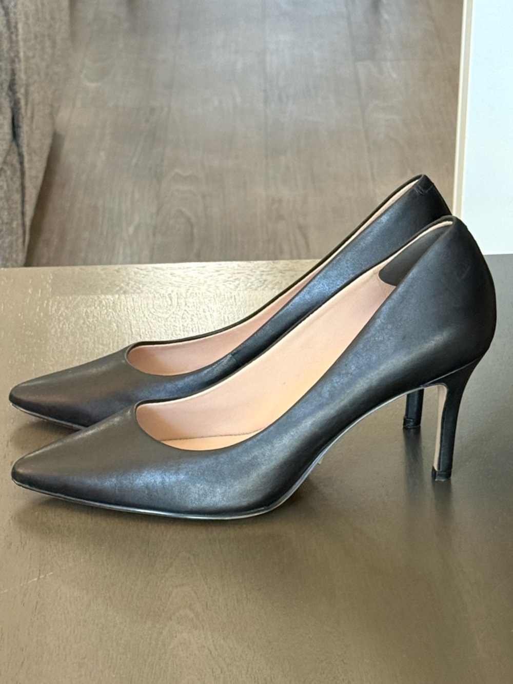 Aldo Black Pointed-Toe Leather Pumps